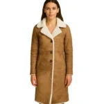 Alina Brown Leather Shearling Coat