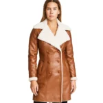 Amie – Brown Double Breasted Shearling Coat​