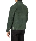 Armand Green Suede Biker Jacket FOR MEN