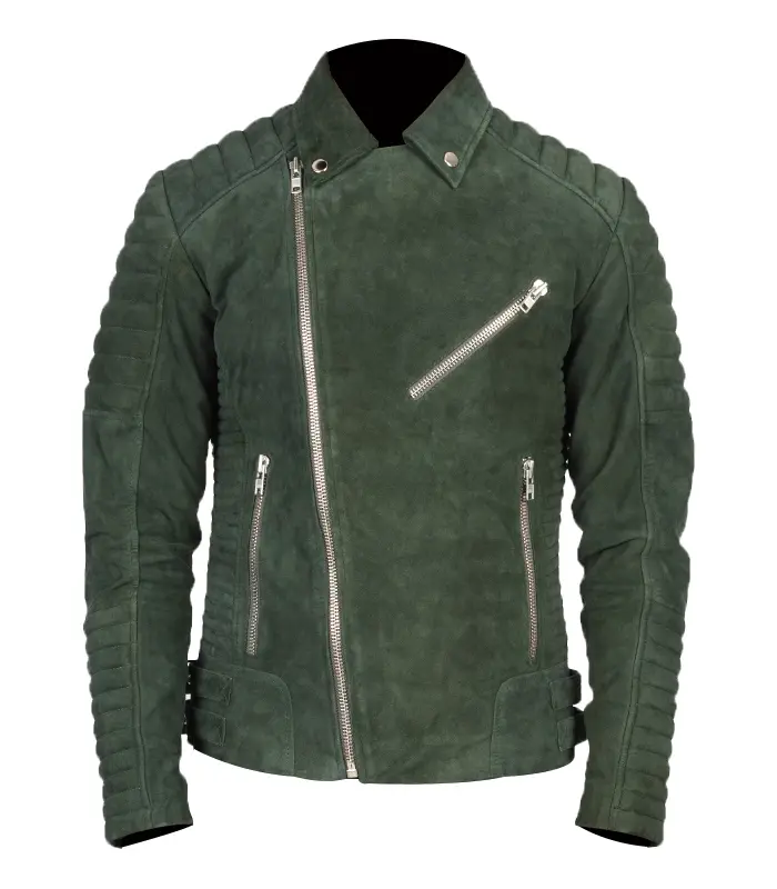 Armand-Green-Suede-Biker-Jacket-Front
