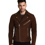 Armand Mocha Suede bROWN Biker Jacket