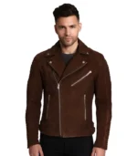 Armand Mocha Suede bROWN Biker Jacket