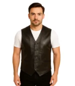 Auden Black Leather Vest