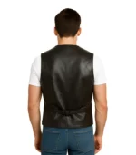 Auden Black Leather Vest For Men