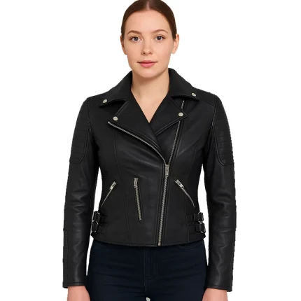 Black Leather Biker Jacket – Armand