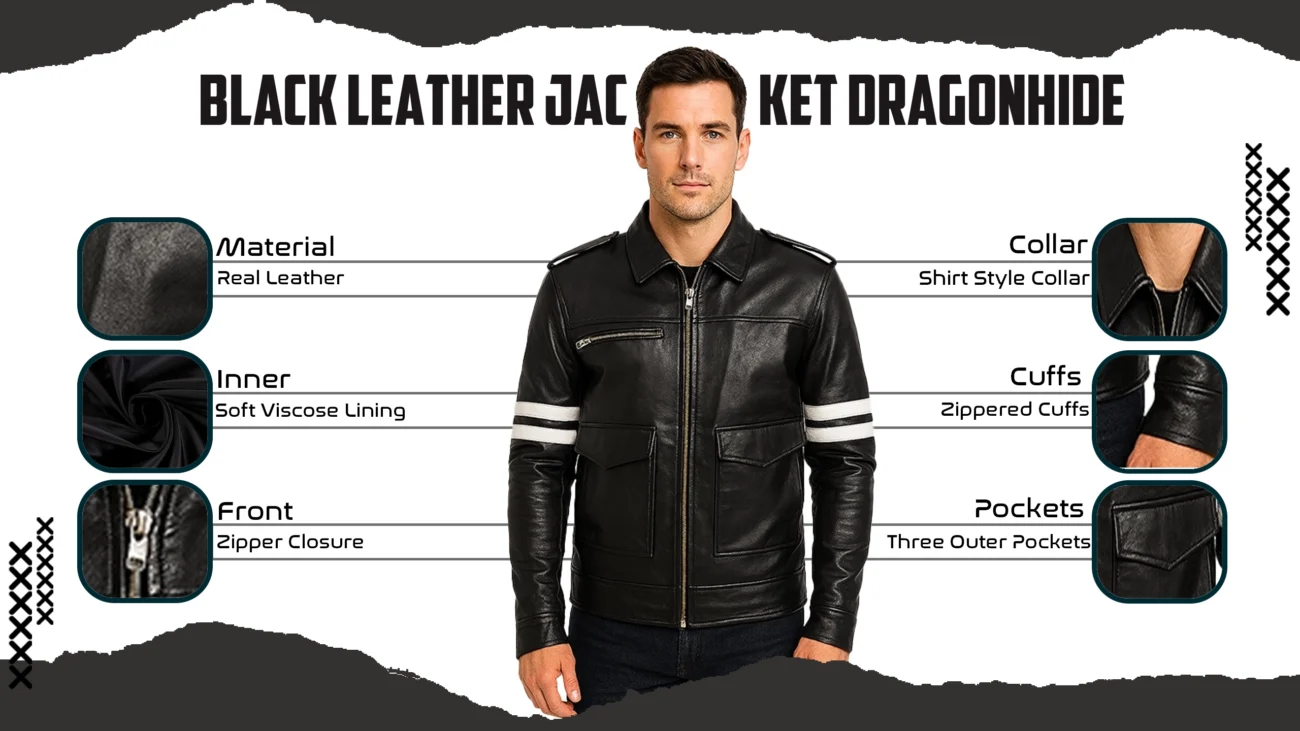 Black Leather Jacket Dragonhide
