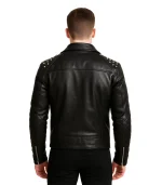 Black Studded Leather Biker Jacket