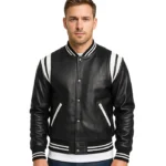 Black Varsity Jacket Leather