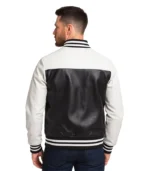 Black and White Leather Varsity Jacket