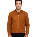 Blain Brown Suede Bomber Jacket