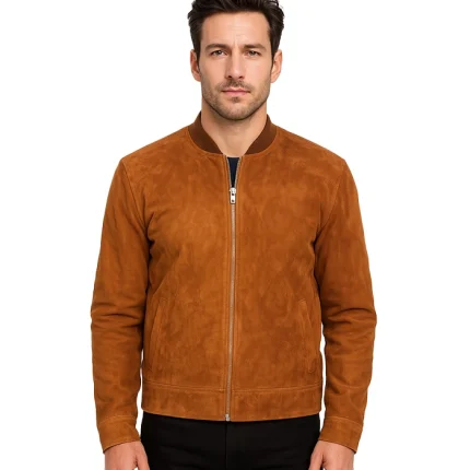 Blain Brown Suede Bomber Jacket