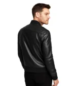 Bliss Black Leather Bomber Jacket Womens
