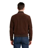 Bliss Leather Suede Bomber Jacket Brown 2