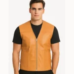 Brandon Tan Brown Leather Vest