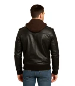 Bravado Leather Hooded Bomber Jacket