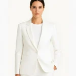 Women’s off white fitted blazer Breann front tailored look