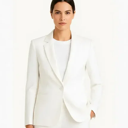 Women’s off white fitted blazer Breann front tailored look