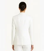 Breann off white fitted blazer women back or side view
