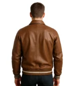 Brown Leather Varsity Jacket Walton