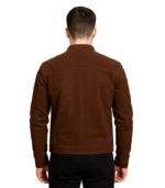 Brown suede biker jacket mens