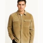 Button-Up Suede Shirt Jacket