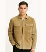 Button-Up Suede Shirt Jacket