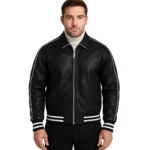 Cooper Black Varsity Jacket Leather