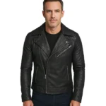Danny Quilted Black Leather Biker Jacket