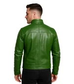 Darren Distressed Green Leather Biker Jacket
