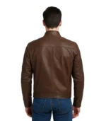 Dean Brown Leather Biker Jacket