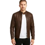 Dean Brown Leather Biker Jacket