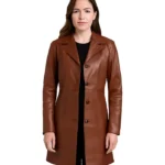 Don Long Brown Leather Coat Mens