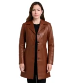 Don Long Brown Leather Coat Mens