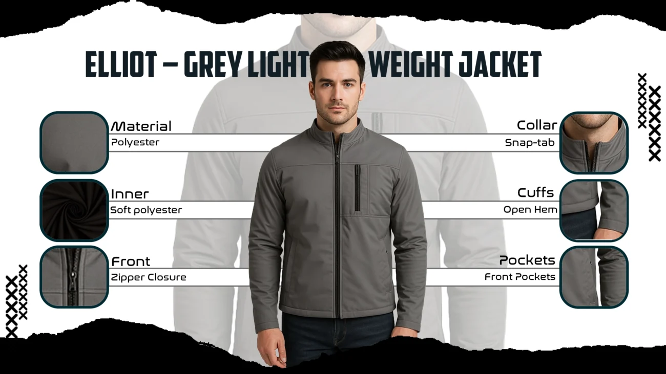 Elliot - Grey Lightweight Jacket