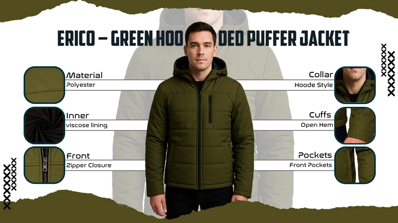 Erico – Green Hooded Puffer Jacket