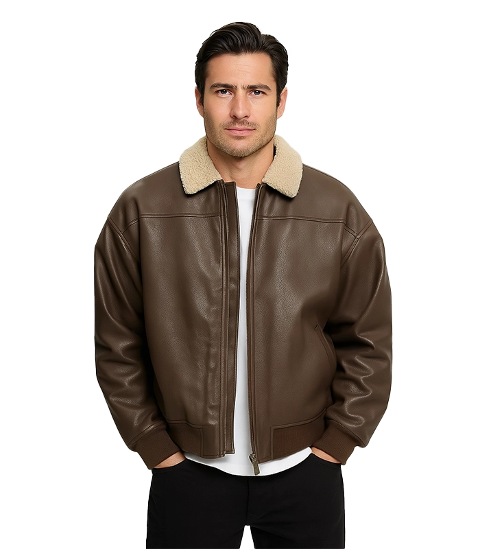 Faux Leather Flight Jacket Men Faux Leather Flight Jacket Men
