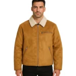 Faux Shearling-Lined Faux Suede Jacket