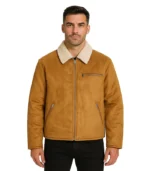 Faux Shearling-Lined Faux Suede Jacket