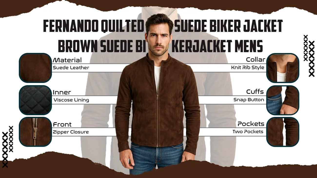 Fernando Quilted Suede Biker Jacket