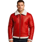 Francis B-3 Red Leather Bomber Jacket