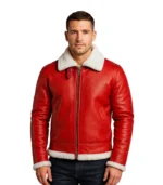 Francis B-3 Red Leather Bomber Jacket
