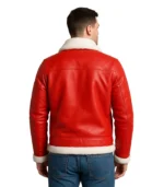 Francis B-3 Red Leather Bomber Jacket b