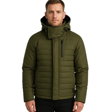 Green Hooded Puffer Jacket