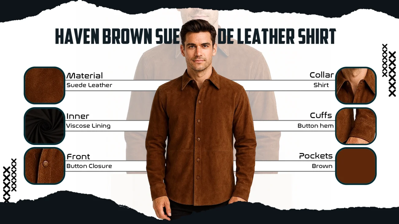 Haven Brown Suede Leather Shirt