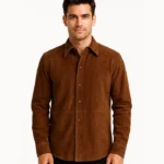 Haven Brown Suede Leather Shirt