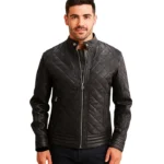 Henry Quilted Black Leather Jacket