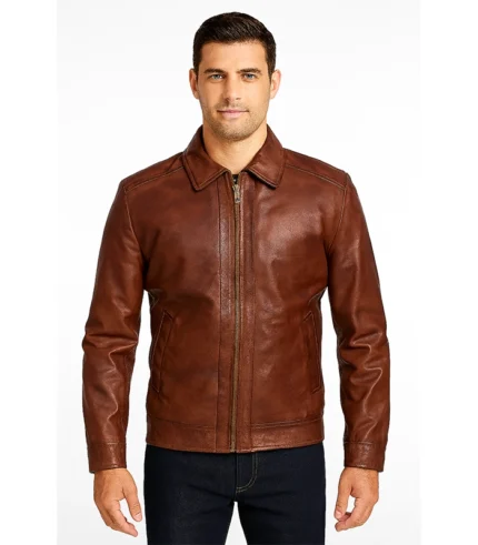 Inferno Brown Leather Jacket