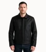 Inferno Matte Black Leather Jacket For Men