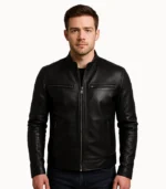 Ionic Black Leather Jacket for Men