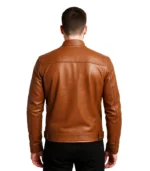 Ionic Brown Leather Biker Jacket